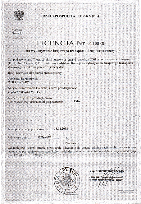 Licencja spedycyjna